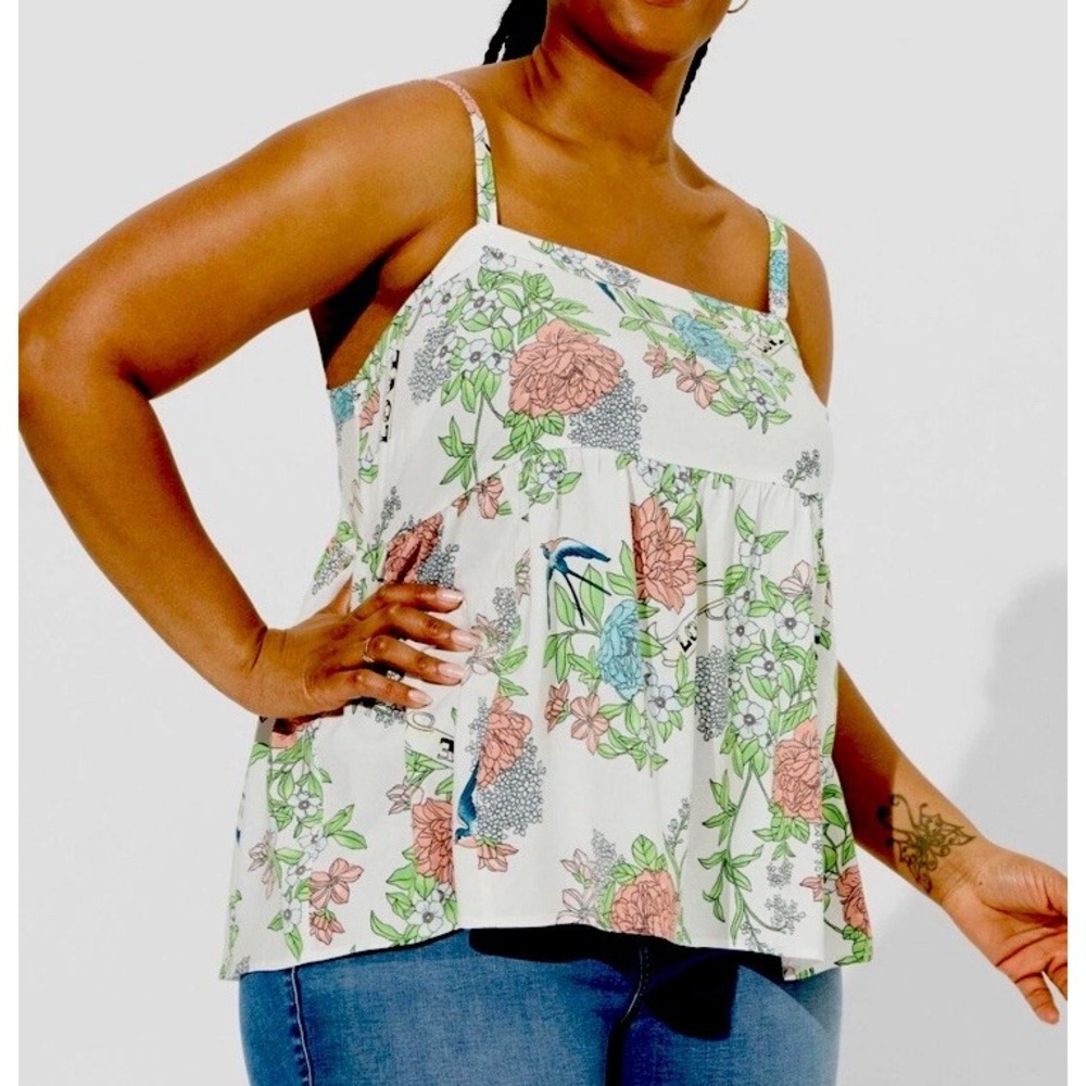 TORRID Babydoll Cami sz 3X (22/24) Floral Cottagecore Feminine Boho Flowy NWT - Picture 10 of 10